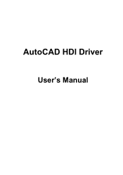 Kyocera KM-4800w KM-4800w AutoCAD HDI Driver User's Manual
