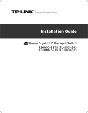 TP-Link T2600G-52TS TL-SG3452 T2600G-52TS V1 Installation Guide