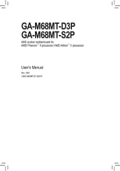Gigabyte GA-M68MT-D3P Manual
