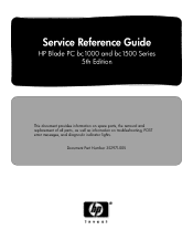 HP Bc1500 HP Blade PC bc1000 and bc1500 Series Service Reference Guide (4th Edition)