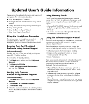 HP Presario S7000 Updated User's Guide Information
