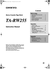 Onkyo TA-RW255 Owner Manual