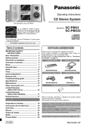 Panasonic SAPM533 SAPM53 User Guide