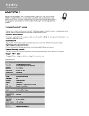 Sony MDR-ZX300AP Marketing Specifications (Blue model)