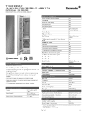 Thermador T18IF905SP Product Spec Sheet