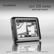 Garmin Nuvi 205 Quick Start Manual