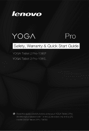 Lenovo Yoga 2 Pro-1380 (English) Safety, Warranty & Quick Start Guide - Yoga Tablet 2 Pro 1380