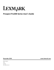 Lexmark Prospect Pro208 User's Guide