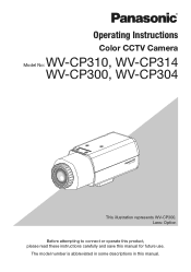 Panasonic WVCP314 WVCP300 User Guide