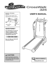 ProForm Crosswalk 325 Treadmill Canadian English Manual