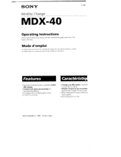 Sony MDX-40 Users Guide