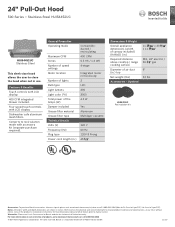 Bosch HUI54452UC Product Spec Sheet