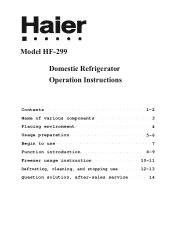Haier HF-299 User Manual