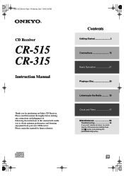 Onkyo CS 315 Owner Manual