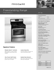 Frigidaire FFGF3053LS Product Specifications Sheet (English)