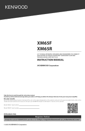 Kenwood XM65F Operation Manual
