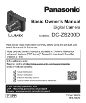 Panasonic DC-ZS200D Basic Owners Manual