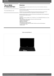 Toshiba Tecra R850 PT520A-007003 Detailed Specs for Tecra R850 PT520A-007003 AU/NZ; English