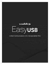 Vaddio Vaddio ClearVIEW HD-USB EasyUSB UC Interoperability FAQs