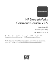 Compaq HSG80 HP StorageWorks Command Console V2.5 Release Notes (AA-RV1TA-TE, March 2005)