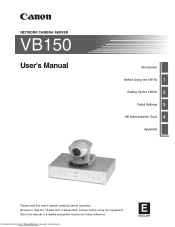 Canon VB150 User Manual