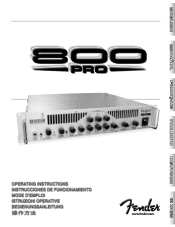 Fender 800 Pro Owners Manual