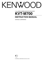 Kenwood KVT-M700 User Manual