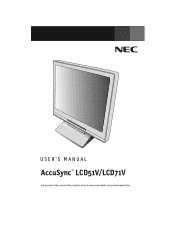 NEC LCD71V AccuSync LCD51V/71V User's Manual