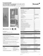 Thermador T24ID905RP Product Spec Sheet