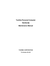 Toshiba Tecra M2-S319 Maintenance Manual