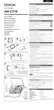 Denon AH-C710K Owners Manual