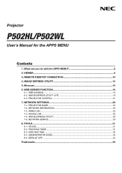 NEC NP-P502HL APP User Manual