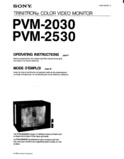 Sony PVM-2030/BS Operating Instructions