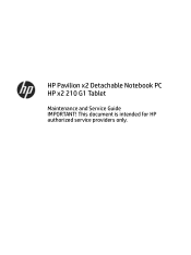 HP Pavilion 10-n100 Maintenance and Service Guide