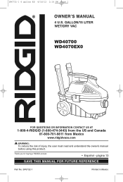 Ridgid WD4070 Owners Manual