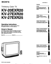 Sony KV-27EXR25 Operating Instructions