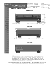 Sony SCD-C222ES Dimensions Diagram