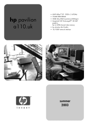 HP Pavilion a100 HP Pavilion Desktop PC - (English) a110.uk Product Datasheet and Product Specifications