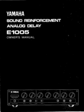Yamaha E1005 E1005 Owners Manual Image