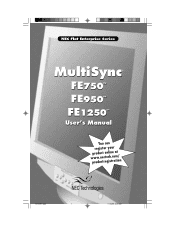 NEC FE1250 MultiSync FE 750/950/1250 User's Manual