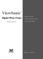 ViewSonic DPX802WD-BW DPX802 QSG User Guide