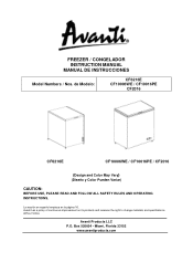 Avanti CF6216E Instruction Manual