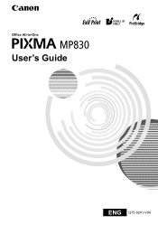 Canon MP830 User's Guide