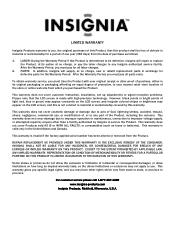 Insignia INC2019 Warranty (English)