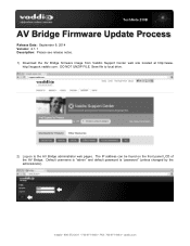 Vaddio AV Bridge AV Bridge Update 2.1.1 Instructions
