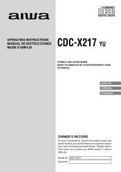 AIWA CSD X217 Operating Instructions