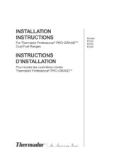 Thermador PRD366EG Installation Instructions