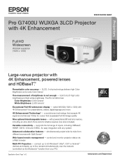 Epson Pro G7400U Product Specifications