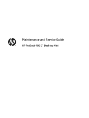 HP ProDesk 400 G1 Maintenance and Service Guide