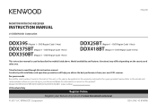 Kenwood DDX350BT Instruction Manual